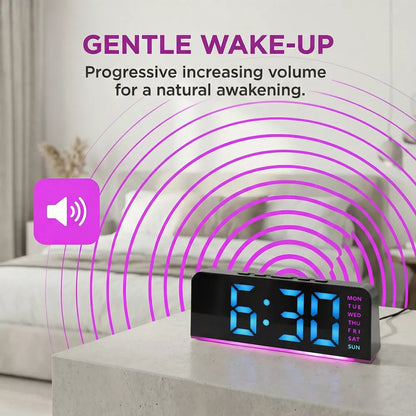 Plug‑in LED Digital Alarm Clock With Dual‑Lighting And Dual‑Alarm