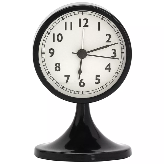 Vintage Metal Analog Non‑Ticking Alarm Clock With Night Light